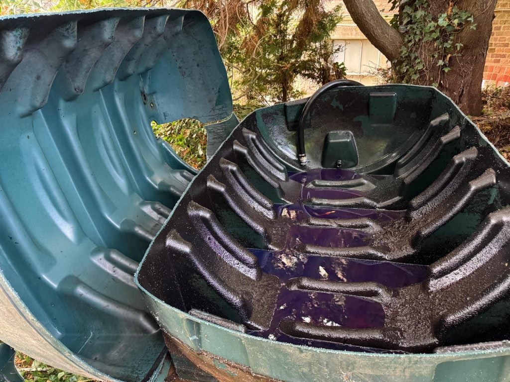 Domestic plastic oil tank removal carried out by Eco Tank Services.